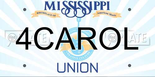 4CAROL Mississippi License Plate