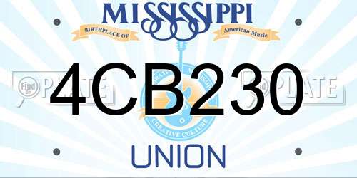 4CB230 Mississippi License Plate