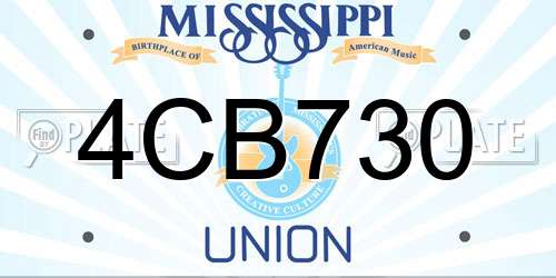 4CB730 Mississippi License Plate