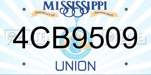 4CB9509 Mississippi License Plate