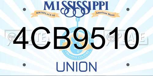 4CB9510 Mississippi License Plate