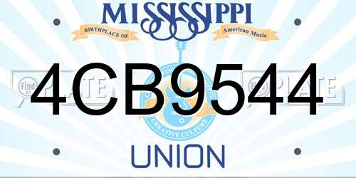 4CB9544 Mississippi License Plate