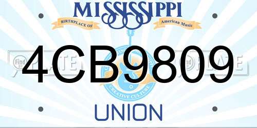 4CB9809 Mississippi License Plate