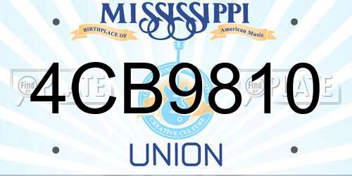 4CB9810 Mississippi License Plate