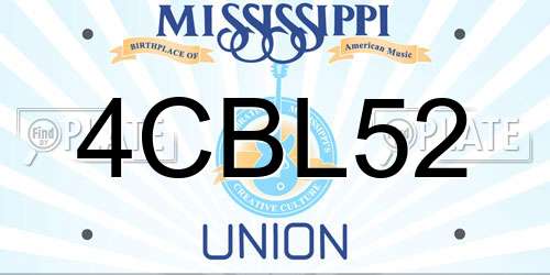 4CBL52 Mississippi License Plate