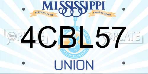 4CBL57 Mississippi License Plate