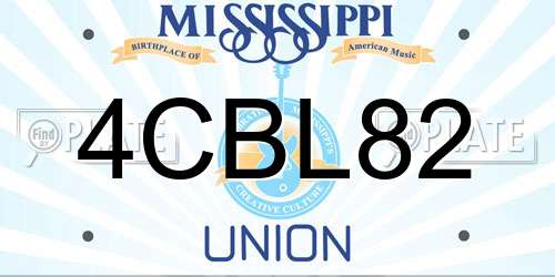 4CBL82 Mississippi License Plate