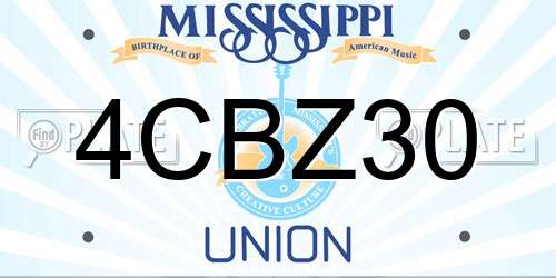 4CBZ30 Mississippi License Plate