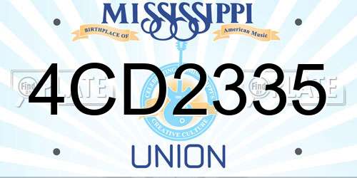 4CD2335 Mississippi License Plate