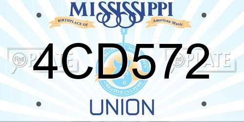 4CD572 Mississippi License Plate