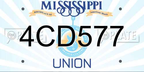 4CD577 Mississippi License Plate