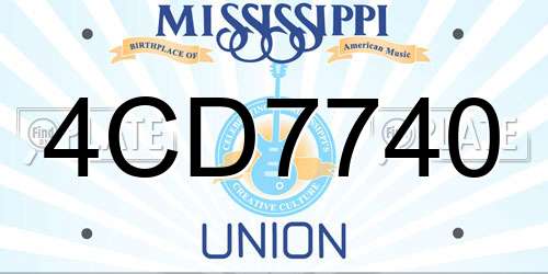 4CD7740 Mississippi License Plate
