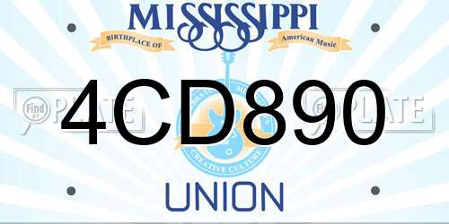 4CD890 Mississippi License Plate
