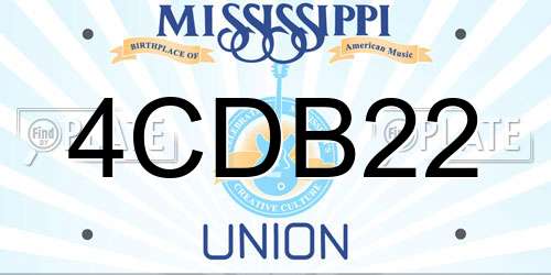 4CDB22 Mississippi License Plate