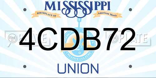 4CDB72 Mississippi License Plate
