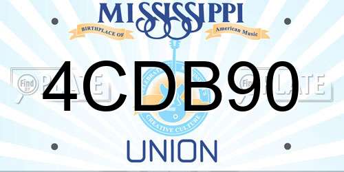 4CDB90 Mississippi License Plate