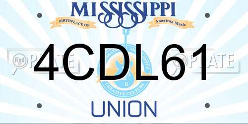 4CDL61 Mississippi License Plate