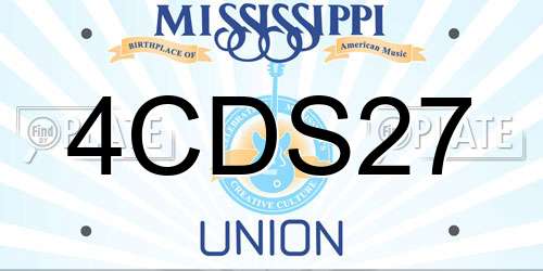 4CDS27 Mississippi License Plate