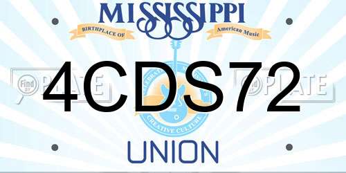 4CDS72 Mississippi License Plate