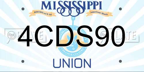 4CDS90 Mississippi License Plate