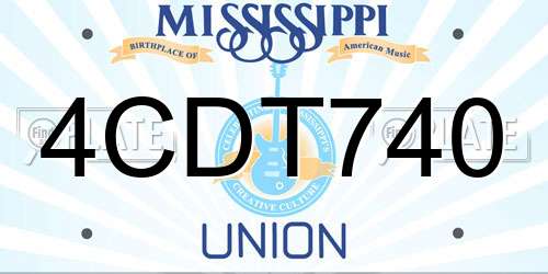 4CDT740 Mississippi License Plate