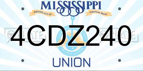 4CDZ240 Mississippi License Plate