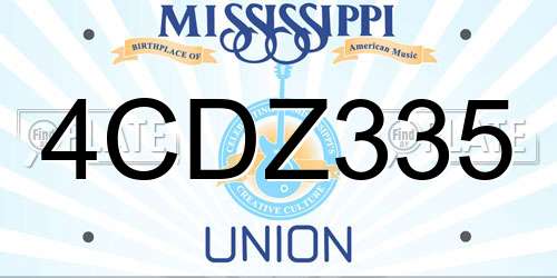 4CDZ335 Mississippi License Plate