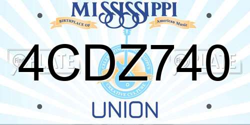 4CDZ740 Mississippi License Plate