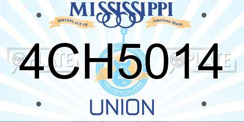 4CH5014 Mississippi License Plate