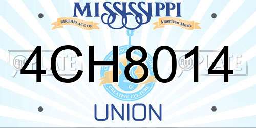 4CH8014 Mississippi License Plate