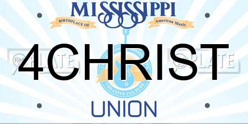 4CHRIST Mississippi License Plate