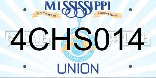 4CHS014 Mississippi License Plate