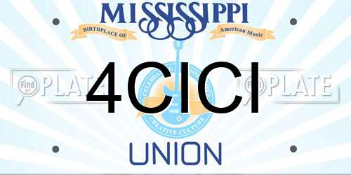 4CICI Mississippi License Plate