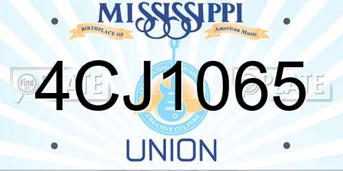 4CJ1065 Mississippi License Plate