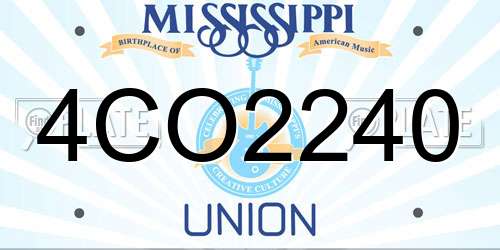 4CO2240 Mississippi License Plate