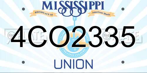 4CO2335 Mississippi License Plate