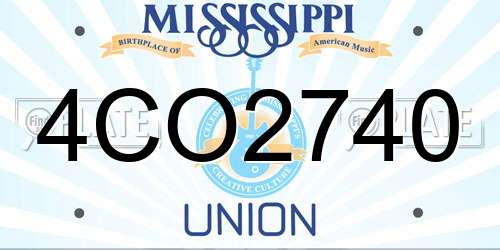 4CO2740 Mississippi License Plate