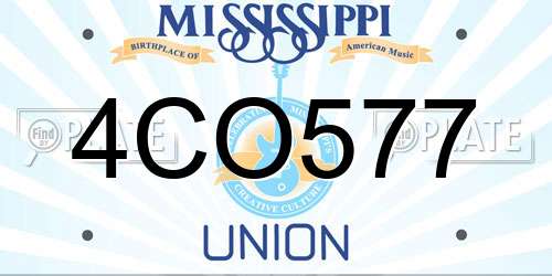 4CO577 Mississippi License Plate