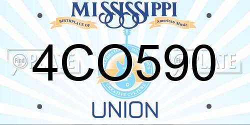 4CO590 Mississippi License Plate