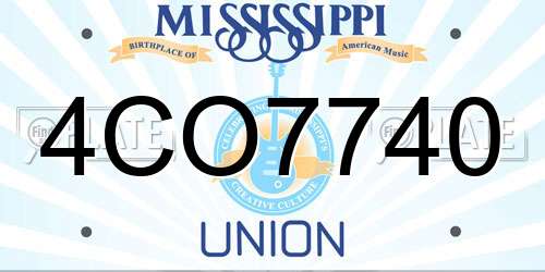 4CO7740 Mississippi License Plate