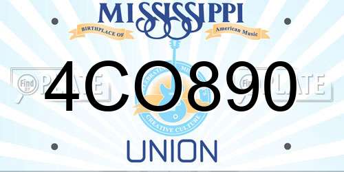 4CO890 Mississippi License Plate