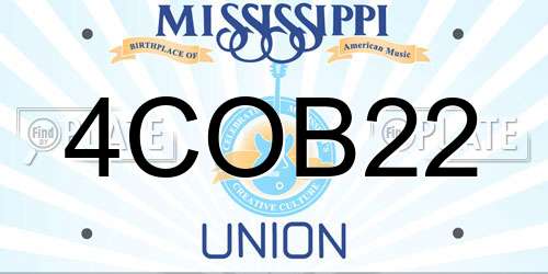 4COB22 Mississippi License Plate