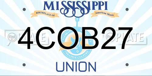 4COB27 Mississippi License Plate