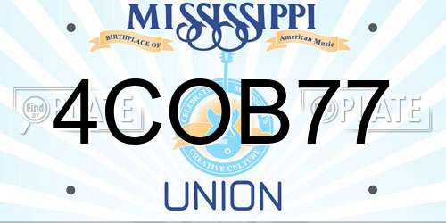 4COB77 Mississippi License Plate