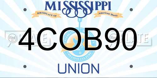 4COB90 Mississippi License Plate