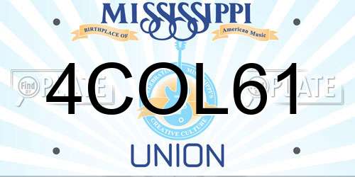 4COL61 Mississippi License Plate