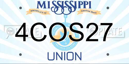 4COS27 Mississippi License Plate
