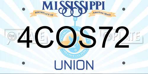 4COS72 Mississippi License Plate