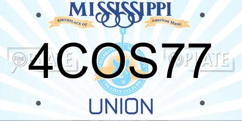 4COS77 Mississippi License Plate