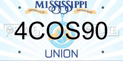 4COS90 Mississippi License Plate